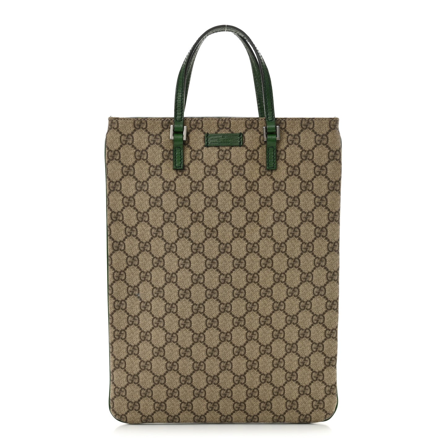 GG Plus Monogram Flat Vertical Tote Green