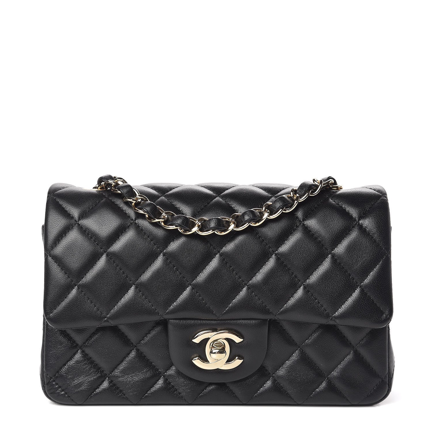 Chanel Lambskin Quilted Mini Rectangular Flap Black 1 of 10