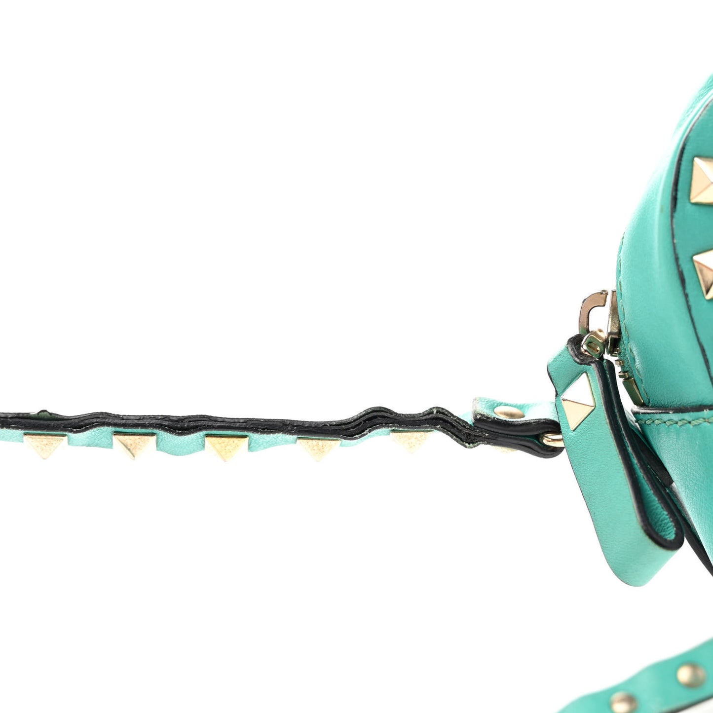 Calfskin Rockstud Camera Crossbody Bag Opaline Green