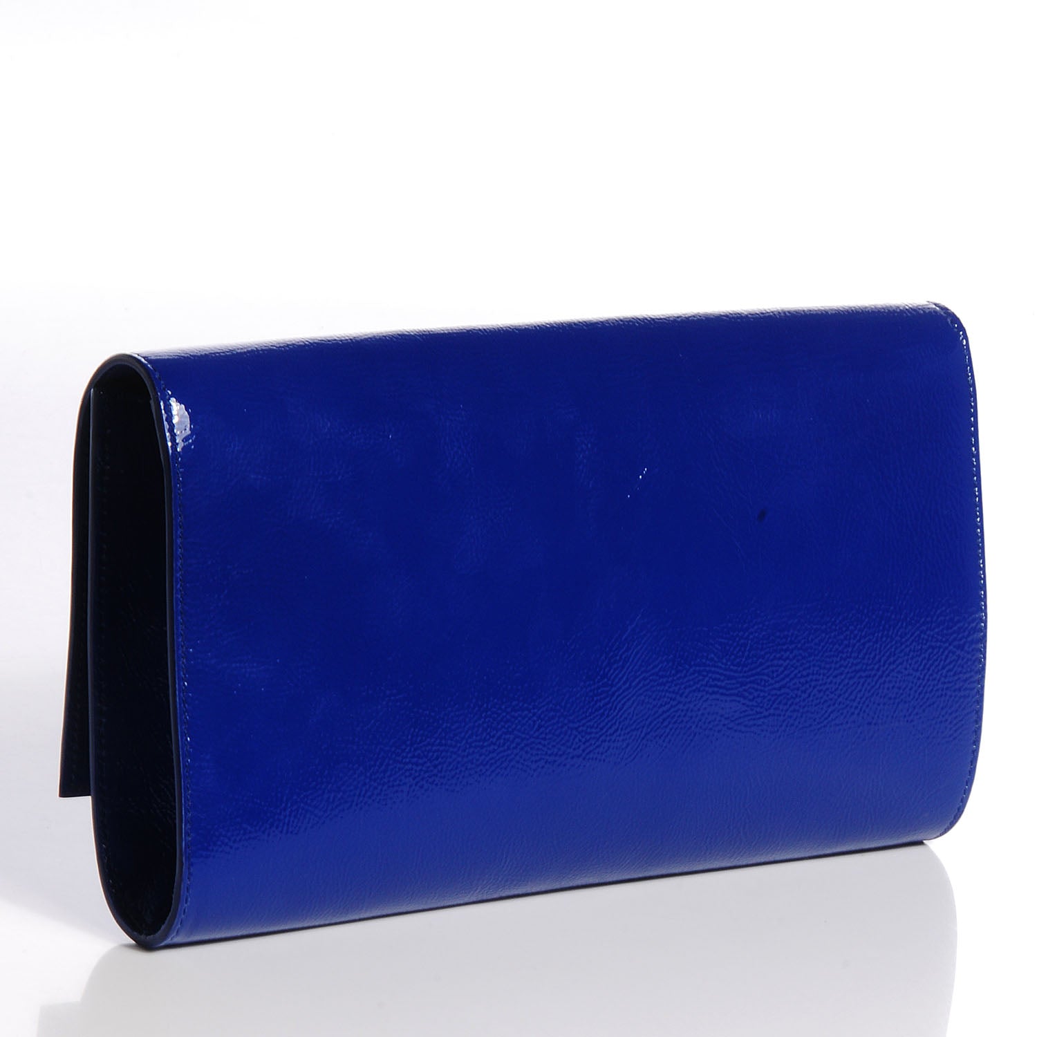 Saint Laurent Textured Patent Belle De Jour Clutch Large Royal Blue 3 of 6