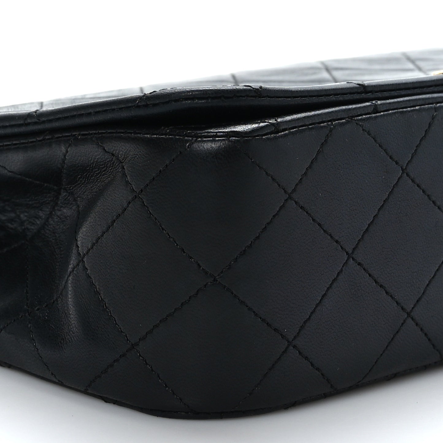 Lambskin Quilted Small Single Flap Black