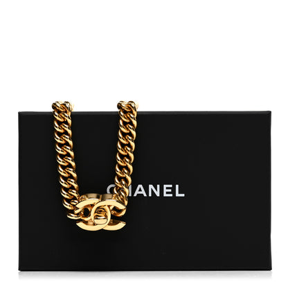 Chanel Chain Link CC Turn Lock Choker Necklace Gold Gold 6 of 6