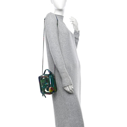 Chanel PVC Patent Calfskin Patent Lambskin Vertical Vanity Case Green 2 of 13