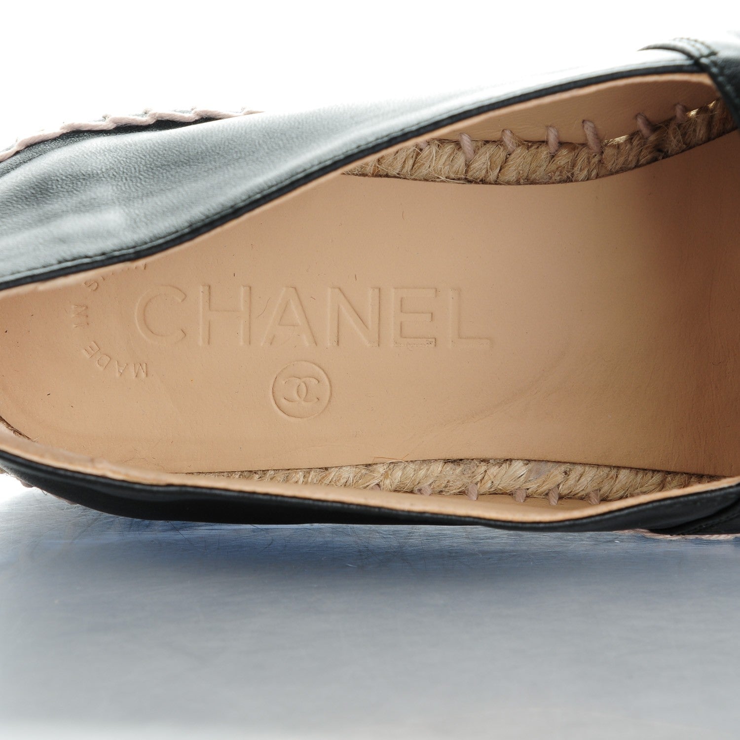 Chanel Lambskin CC Espadrilles 36 Black 9 of 10