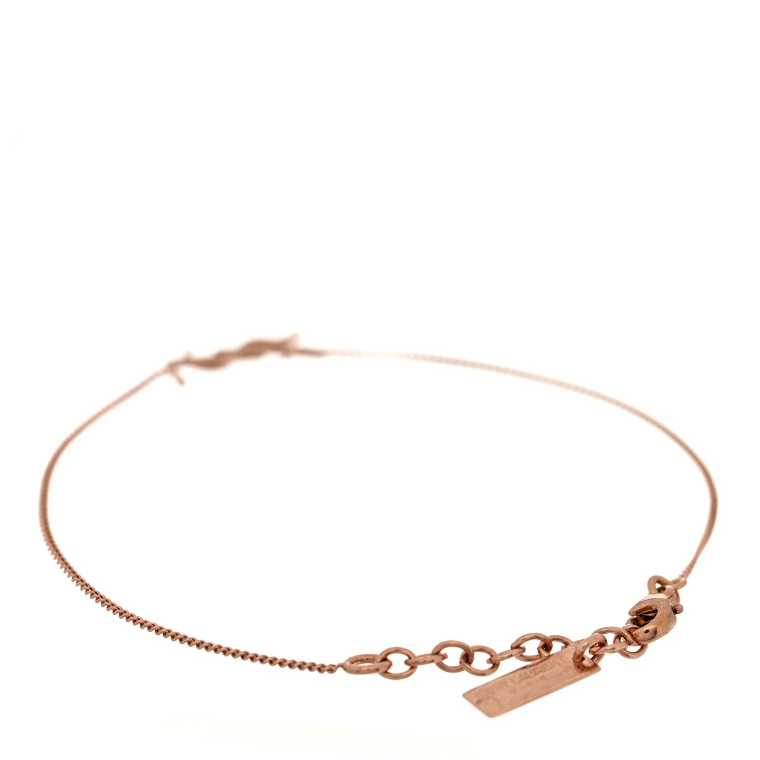 Saint Laurent Metal Monogram Cassandre Charm Bracelet Rose Gold 3 of 4