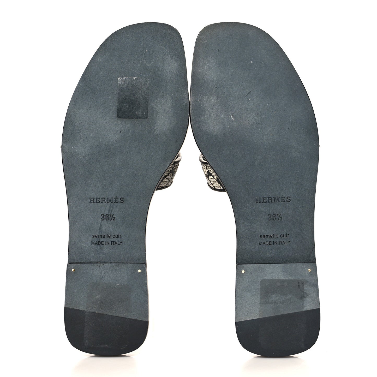 Calfskin Brode Oran Sandals 36.5 Black Argent