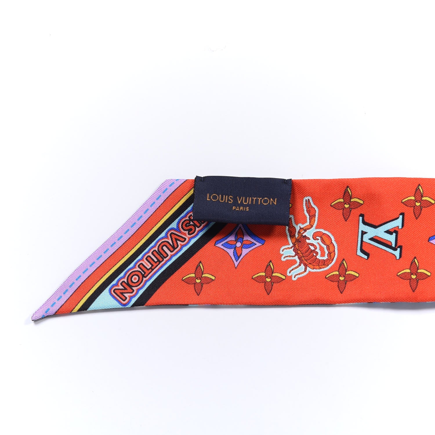 Louis Vuitton Silk Monogram Astro Scorpio Bandeau Red 5 of 6