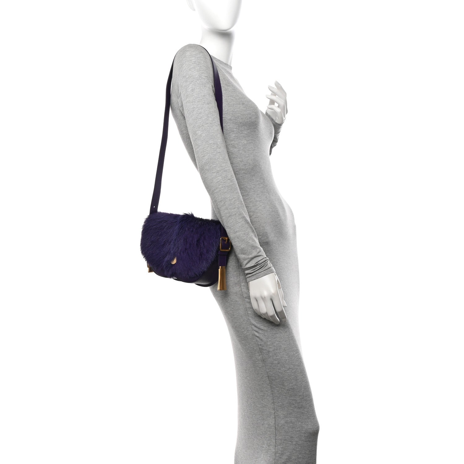Burberry Calfskin Goat Fur Chess Satchel Bag Ribbon 2 of 13