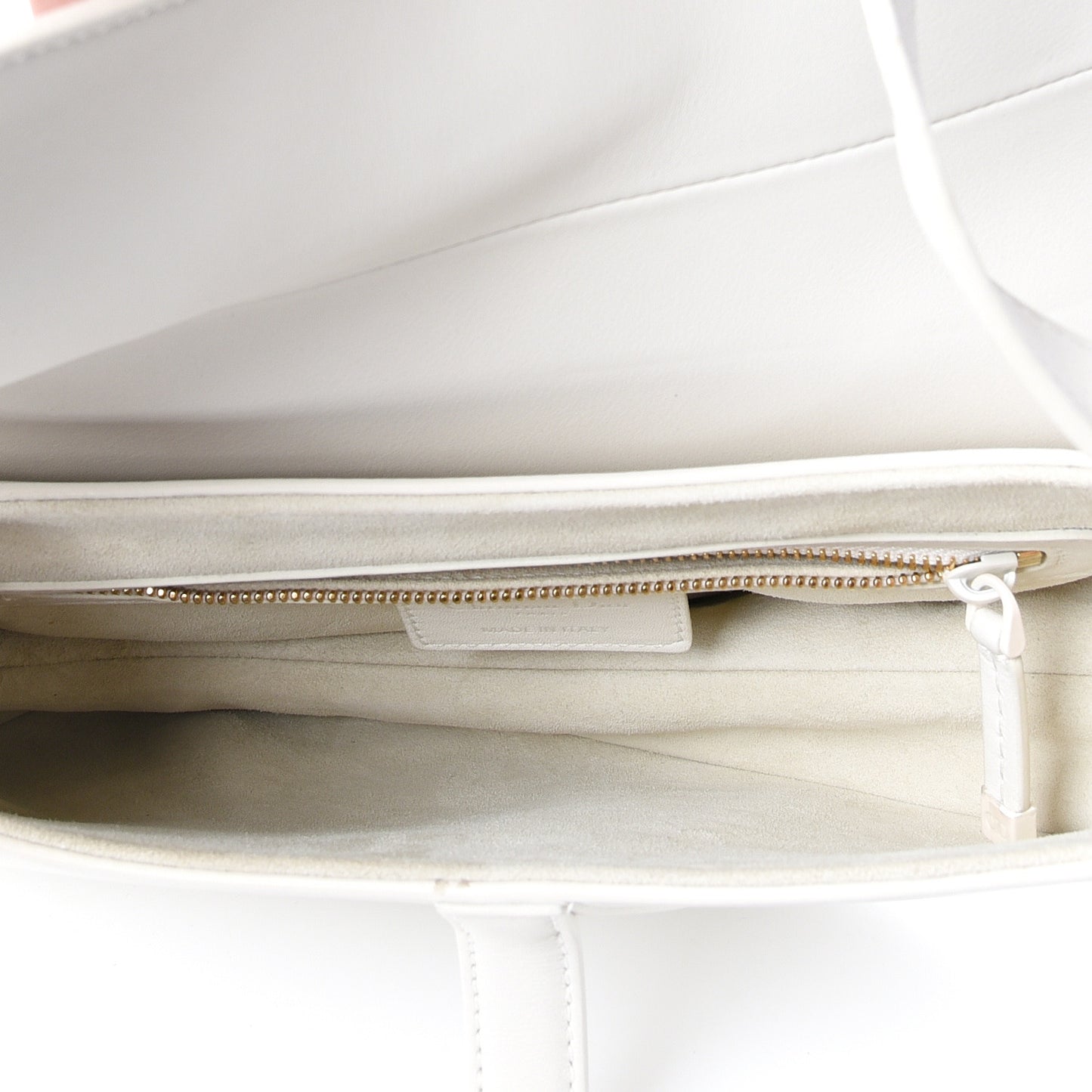 Ultra Matte Calfskin Saddle Bag Off White