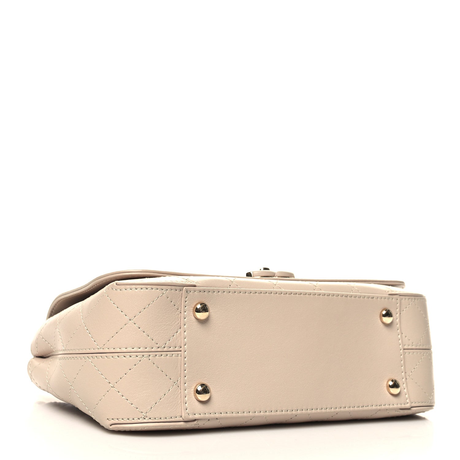 Chanel Calfskin Stitched Medium Covered CC Flap Bag Beige 4 of 11