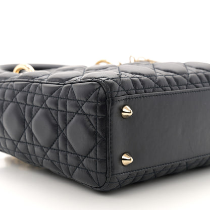 Christian Dior Lambskin Cannage Small Lucky Badges Lady Dior Navy 8 of 9