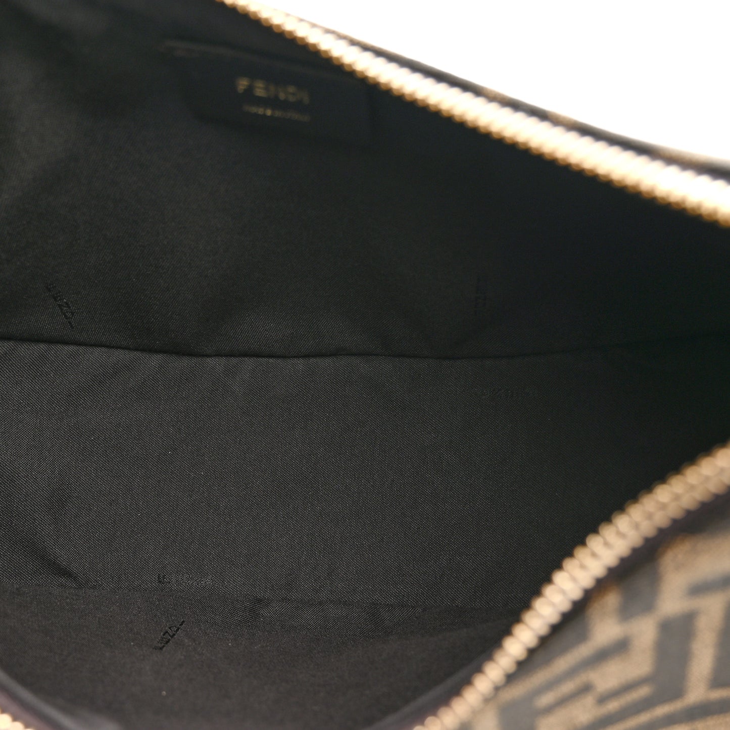 Fabric Jacquard Vitello Grace FF 1974 Small Fendigraphy Hobo Bag Tobacco Moro Ebano