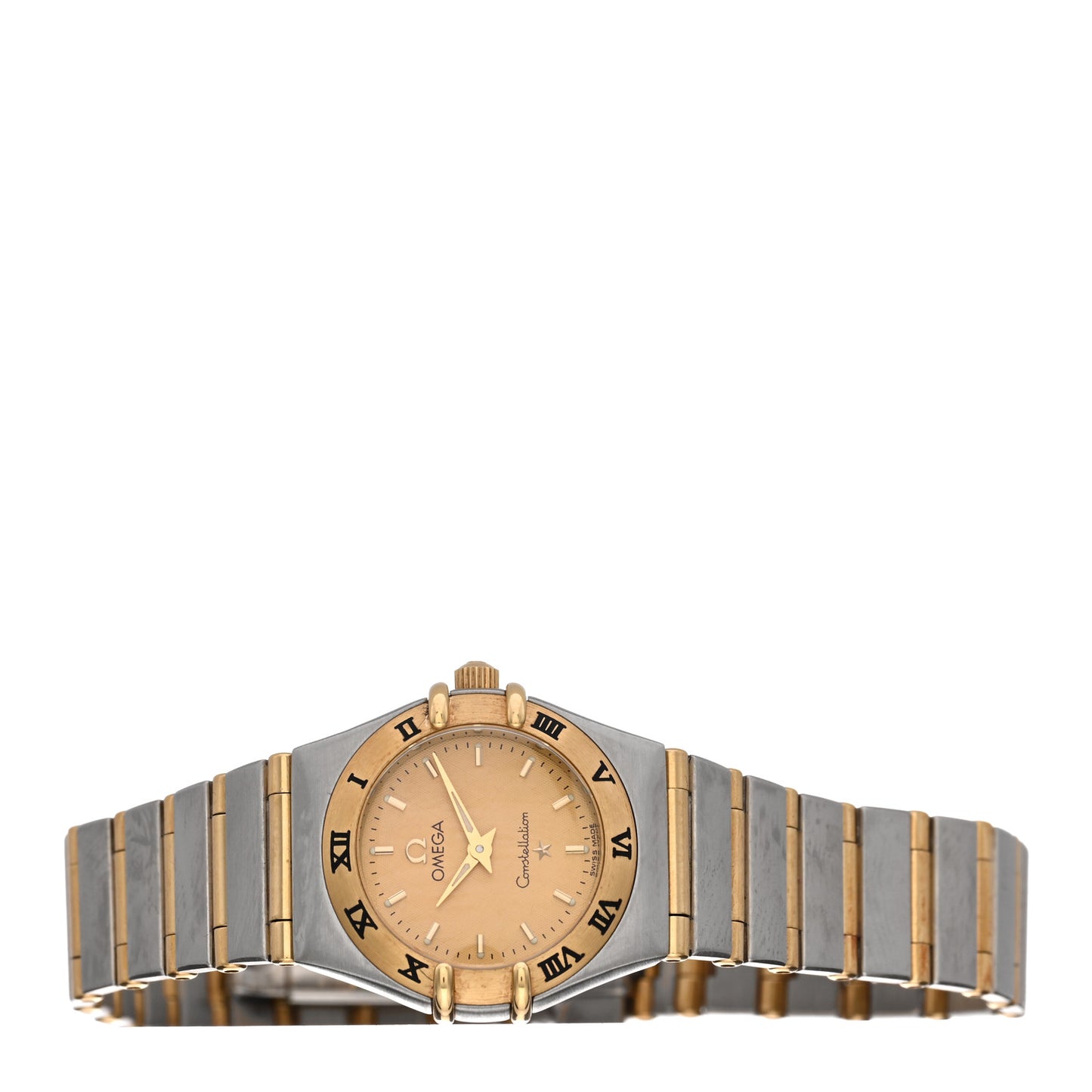 Stainless Steel 18K Yellow Gold 22mm Constellation Quartz Watch Champagne 1262.10