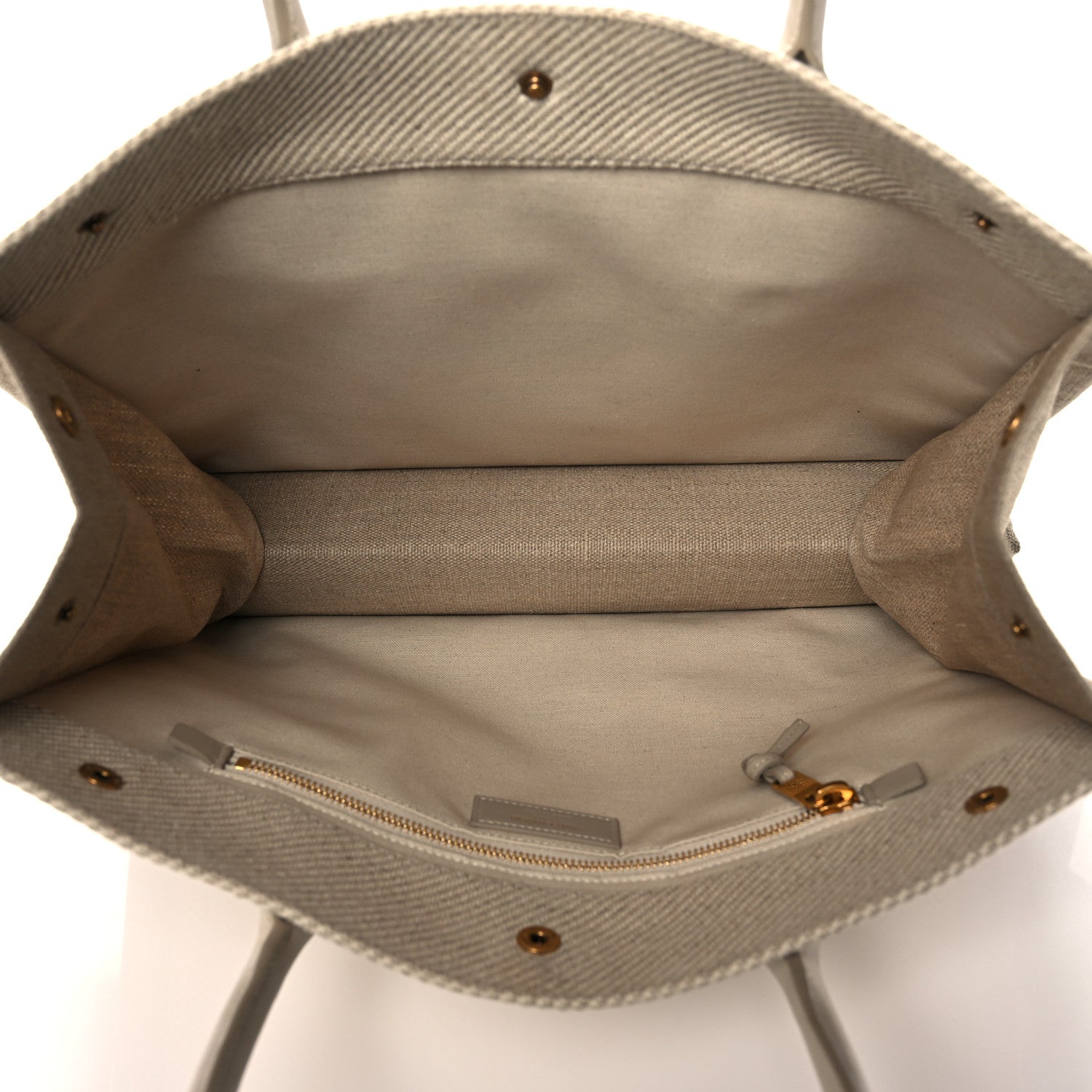 Saint Laurent Linen Calfskin Small Rive Gauche Tote Beige Sea Salt 5 of 12