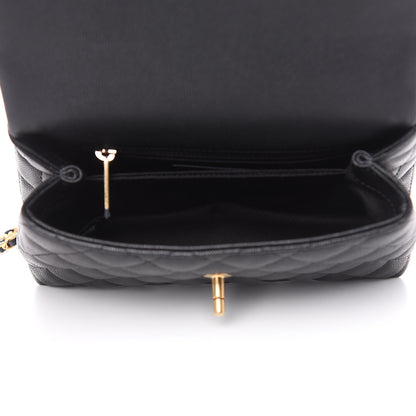 Chanel Caviar Lizard Embossed Quilted Mini Coco Handle Flap Black 5 of 11