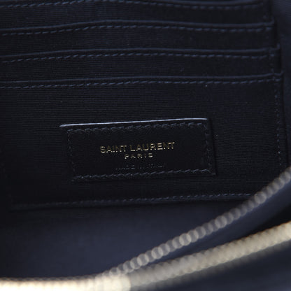 Saint Laurent Grained Lambskin Quilted Mini Becky Double Zip Bag Black 8 of 12