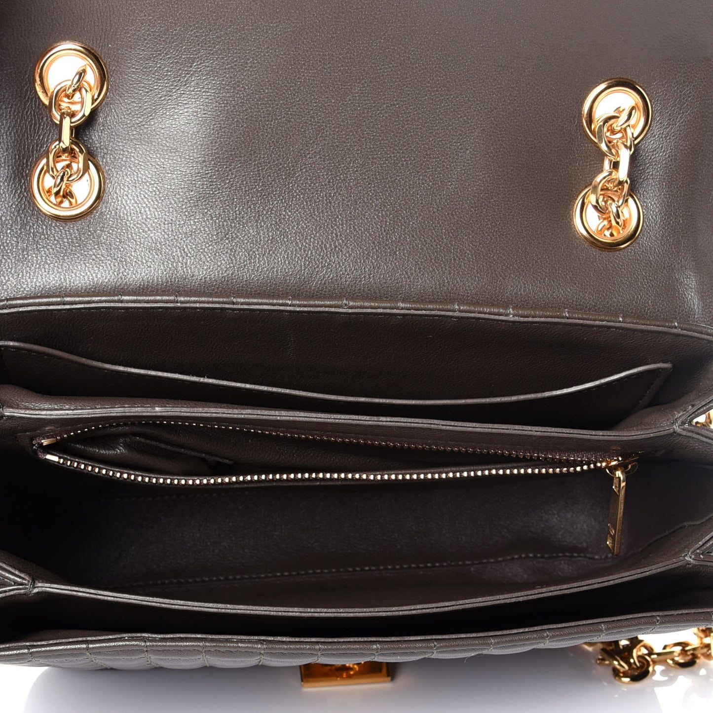 Calfskin Quilted Medium C Bag Khaki