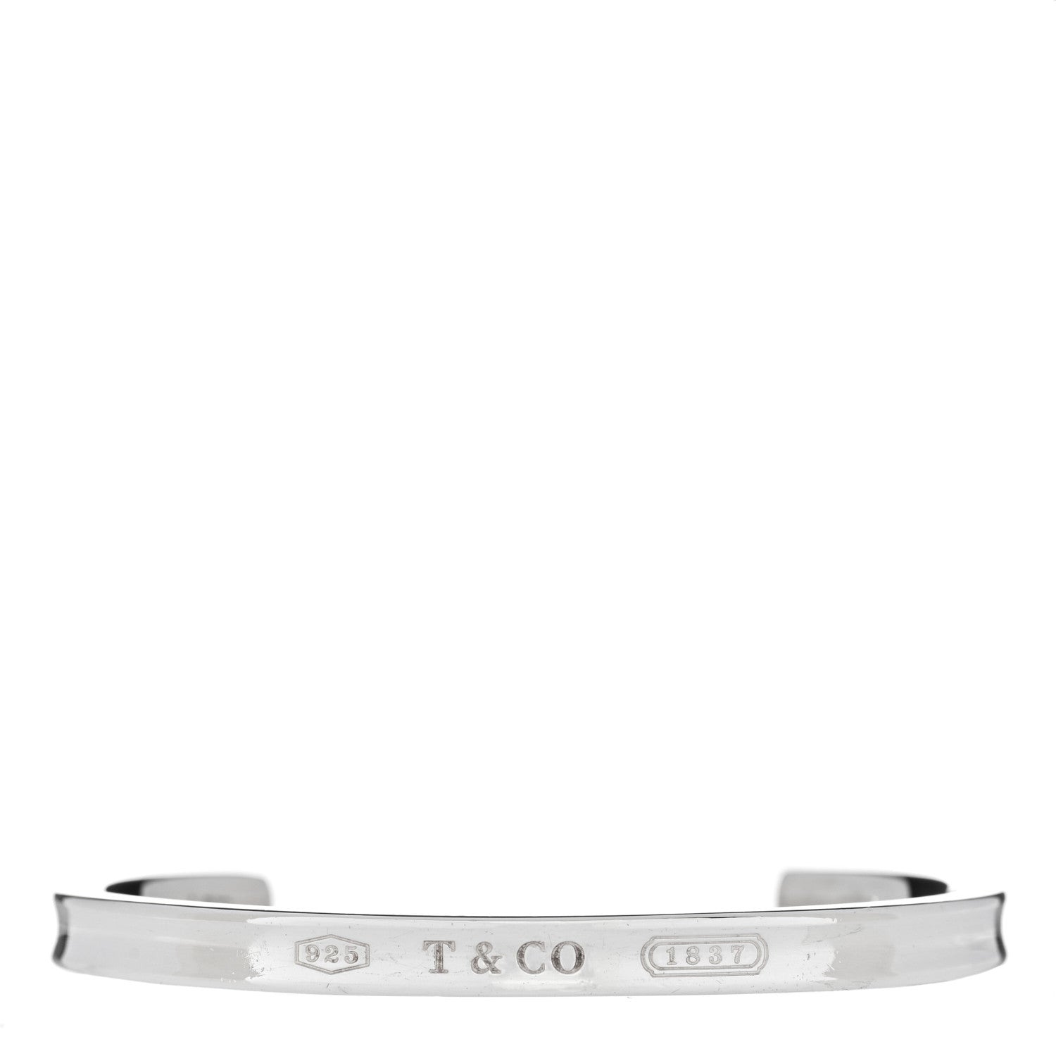 Tiffany Sterling Silver Narrow 1837 Cuff Bracelet 1 of 4