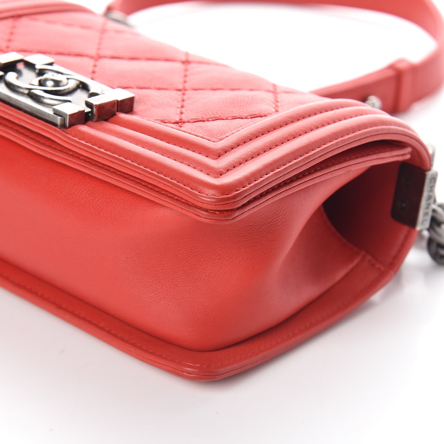 Chanel Calfskin Double Stitch Small Boy Flap Red 10 of 10