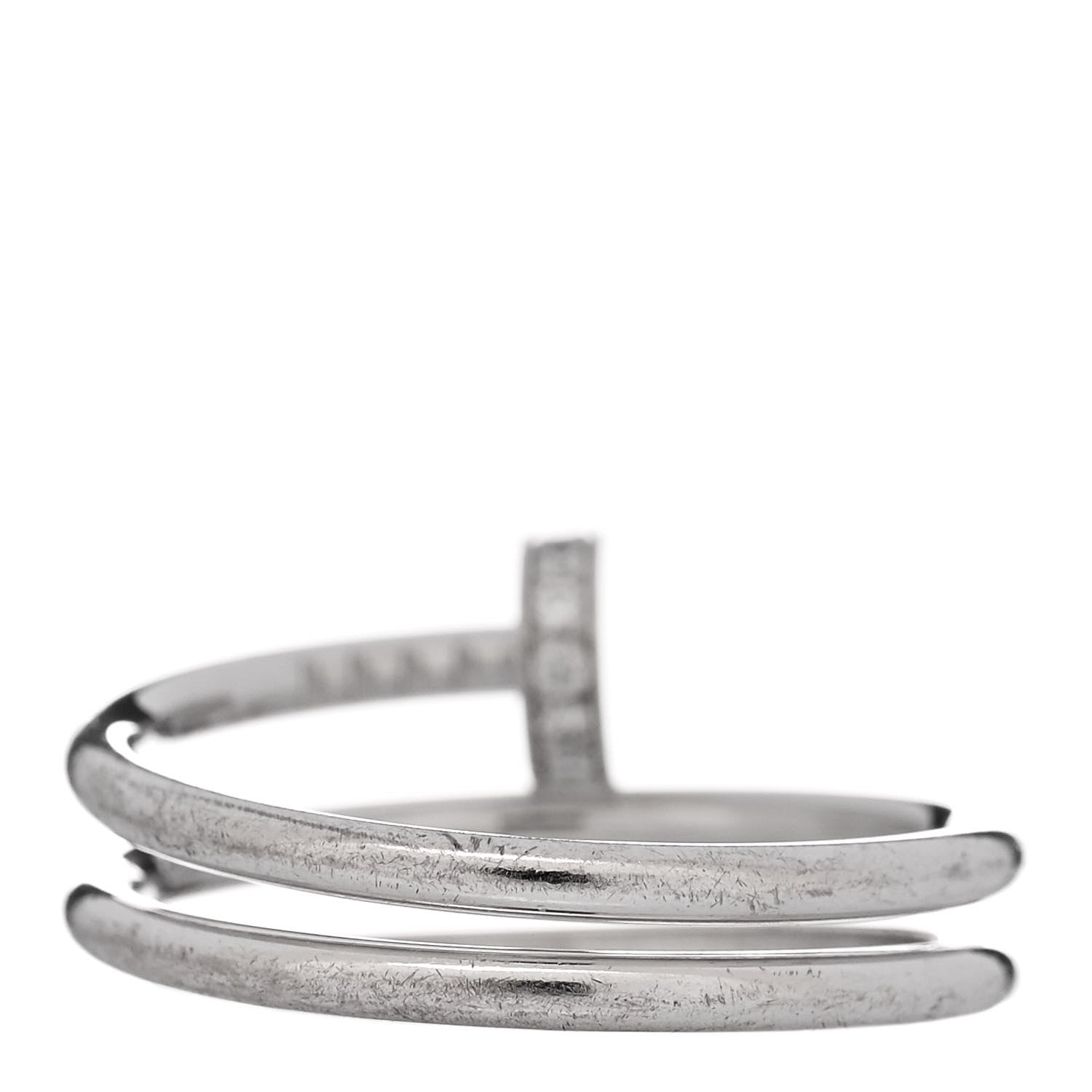 Cartier 18K White Gold Diamond Double Wrap Juste Un Clou Ring 54 7 3 of 5