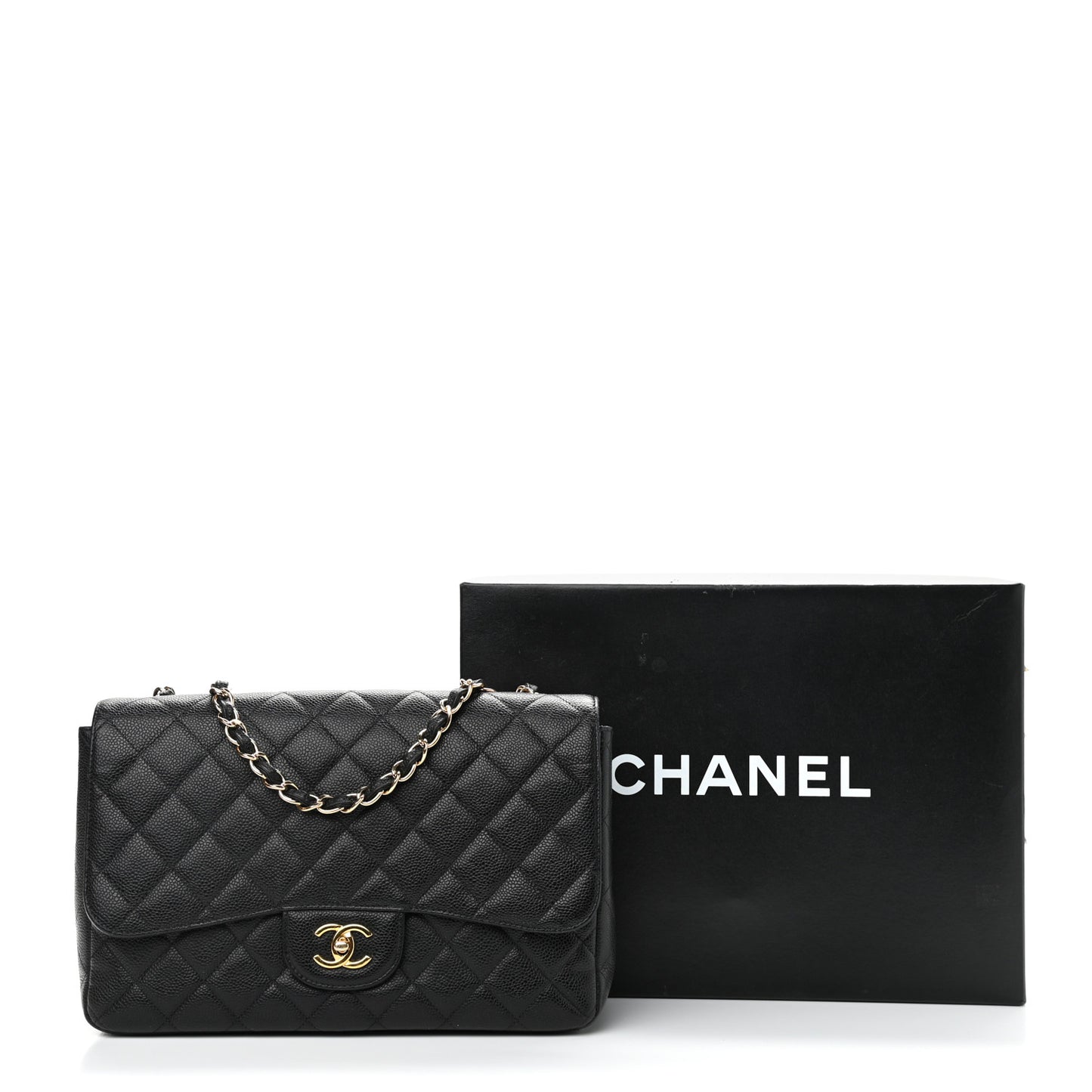 Caviar Quilted Jumbo Single Flap Black