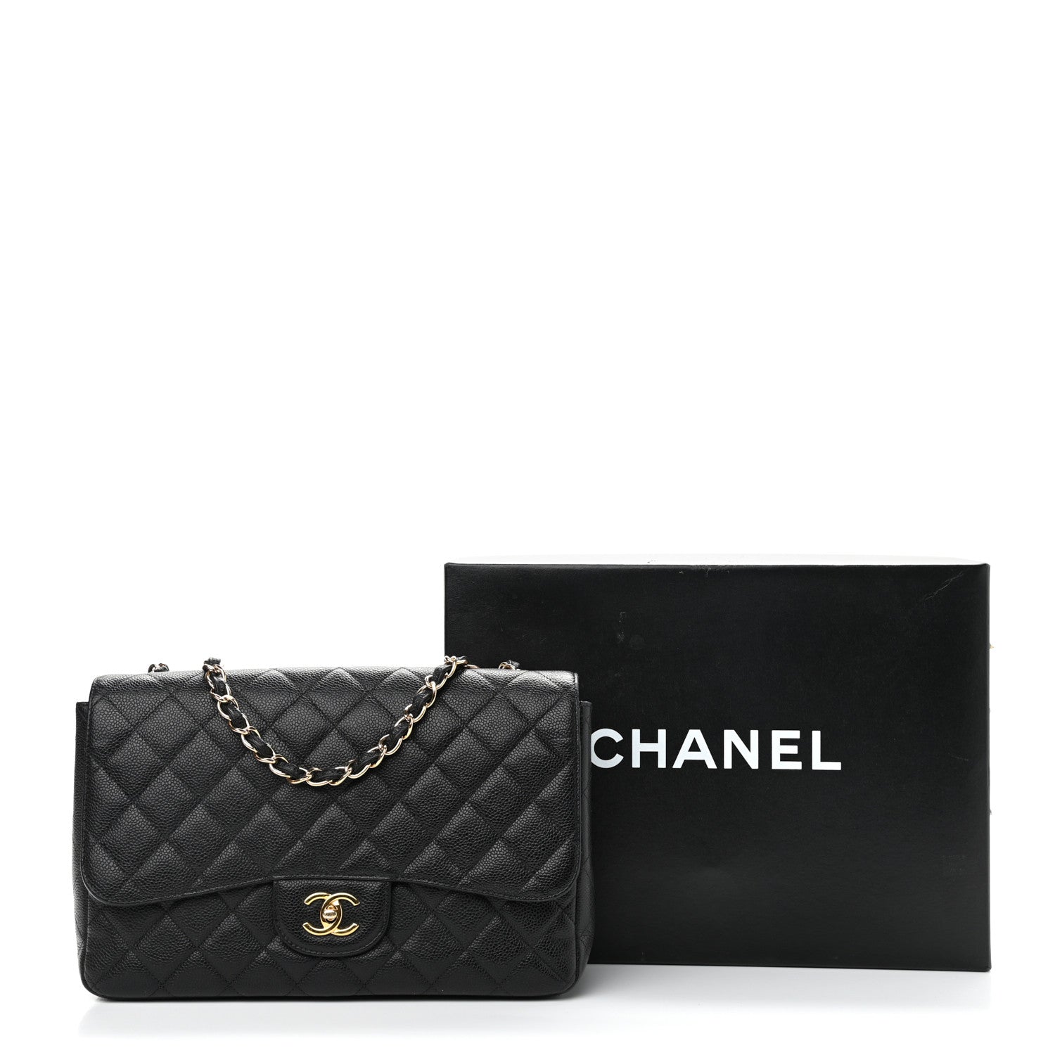 Chanel Caviar Quilted Jumbo Single Flap Black 11 of 12