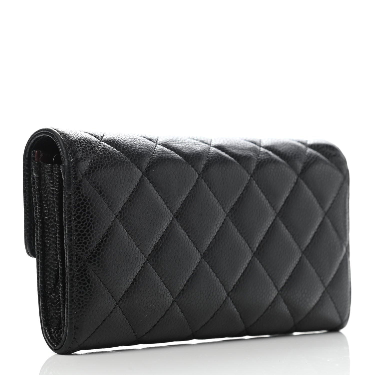 Chanel Caviar Quilted Large Gusset Flap Wallet Black 2 of 4