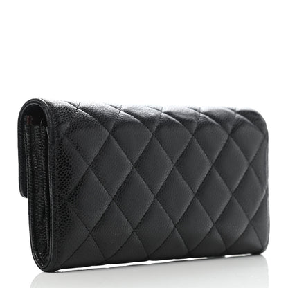 Chanel Caviar Quilted Large Gusset Flap Wallet Black 2 of 4