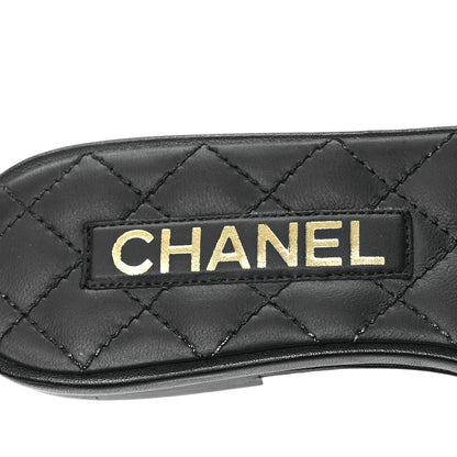 Chanel Lambskin Quilted CC Turnlock Sandals 36 Black 7 of 10