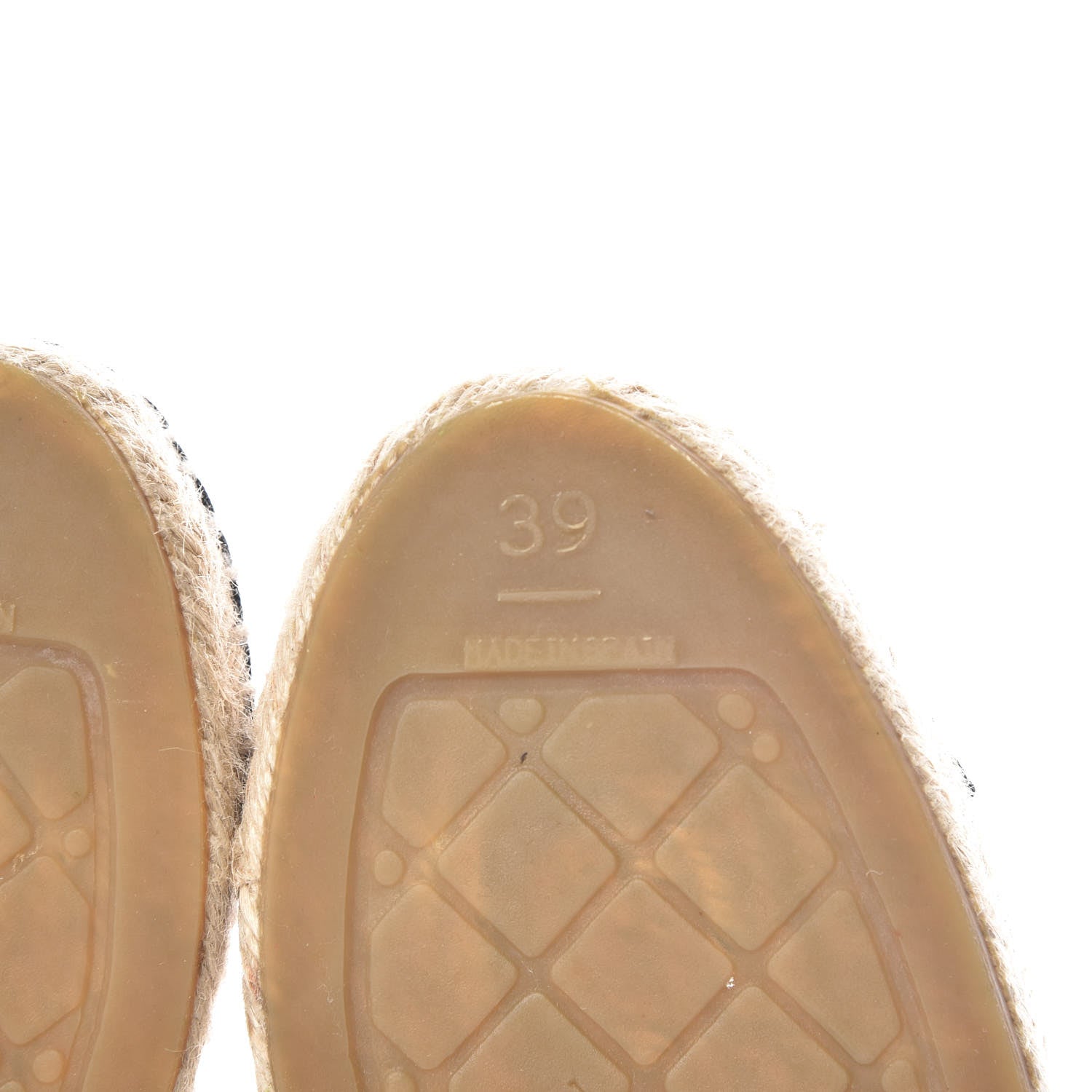 Chanel Metallic Calfskin Grosgrain CC Espadrilles 39 Ivory Black 6 of 11