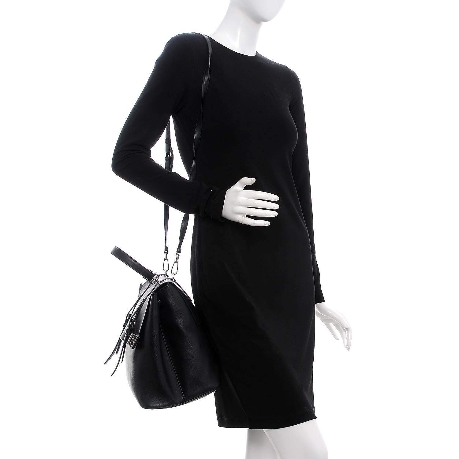 Prada Lux Calfskin Large Convertible Top Handle Tote Black 3 of 17