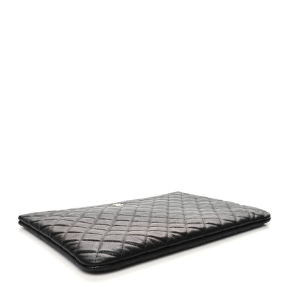 Chanel Caviar Quilted Large Cosmetic Case Black 4 of 11
