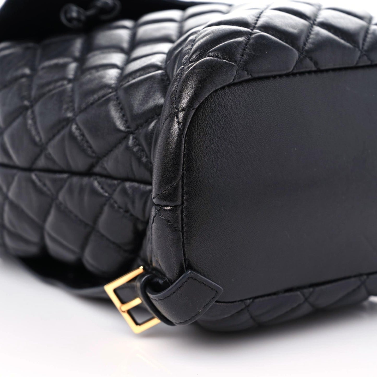 Calfskin Quilted Medusa Backpack Black