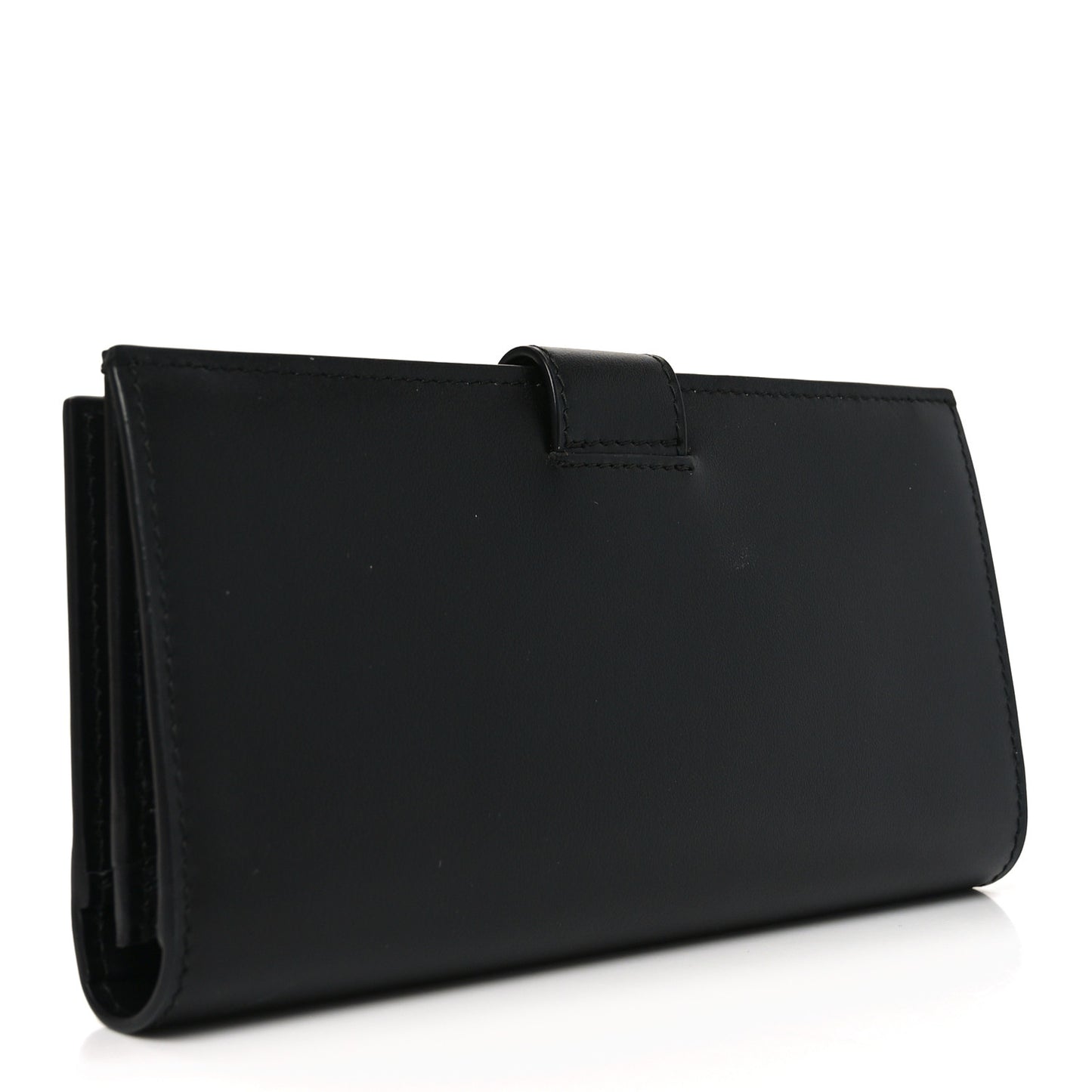 Saffiano Calfskin Large Triangle Continental Wallet Black