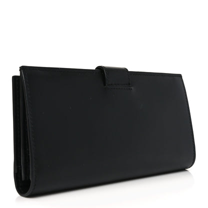 Prada Saffiano Calfskin Large Triangle Continental Wallet Black 3 of 7