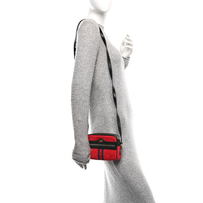 Gucci Suede Patent Web Mini Ophidia Shoulder Bag Hibiscus Red Black 2 of 11