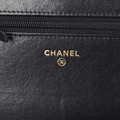 Chanel Sheepskin Quilted Mademoiselle Vintage Wallet On Chain WOC Black 6 of 14