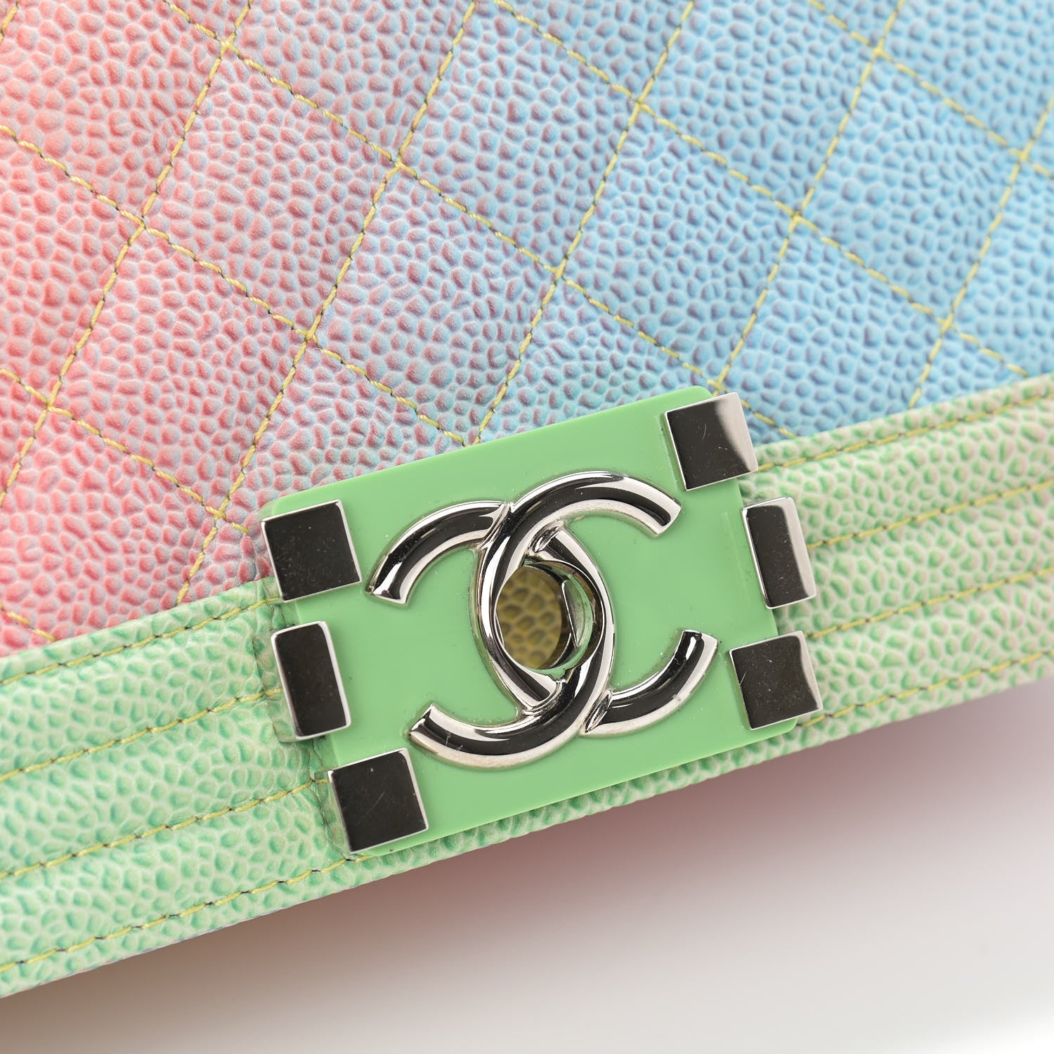 Chanel Caviar Quilted Medium Cuba Rainbow Boy Flap Multicolor 16 of 16