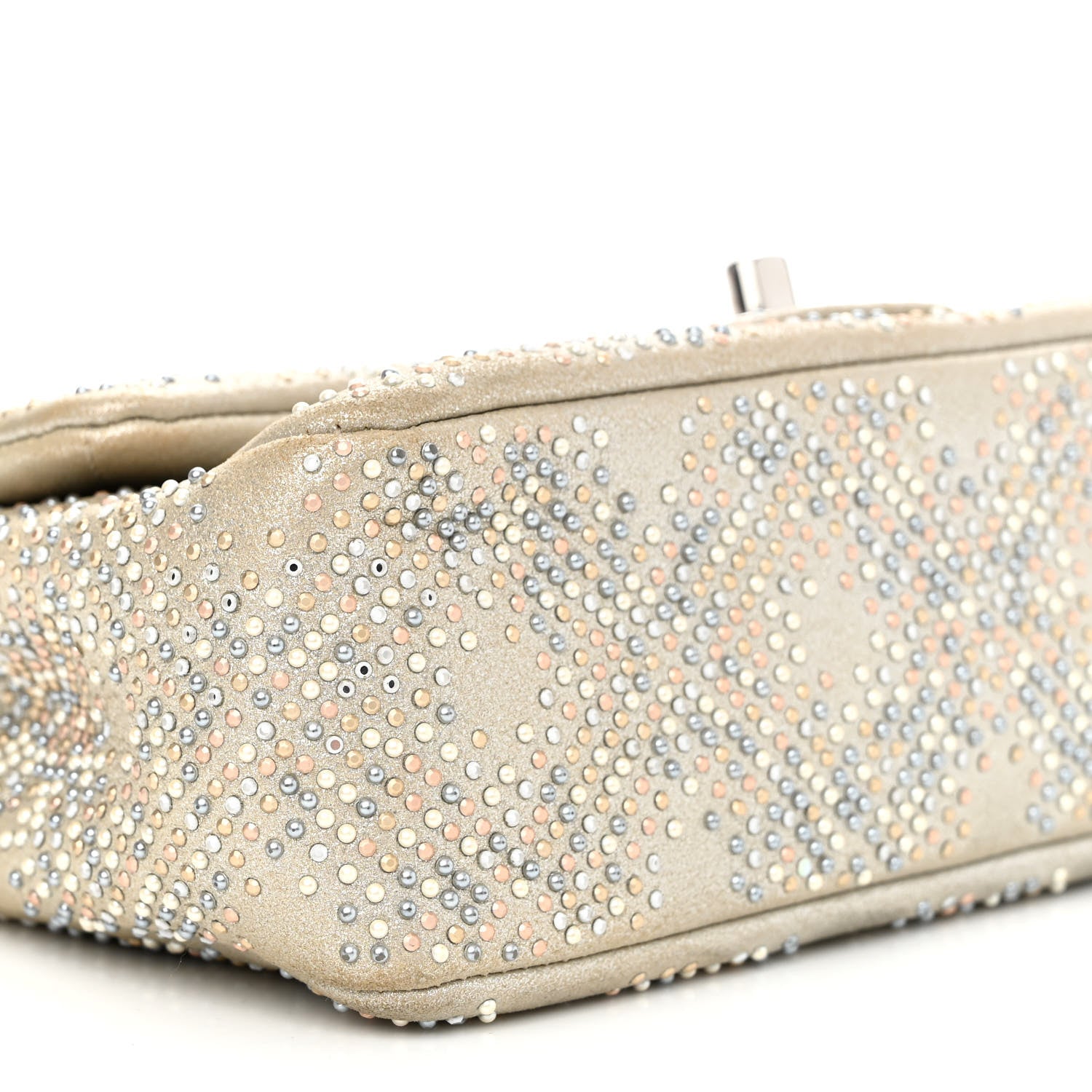 Chanel Iridescent Calfskin Studded Mini Flap Silver 9 of 19