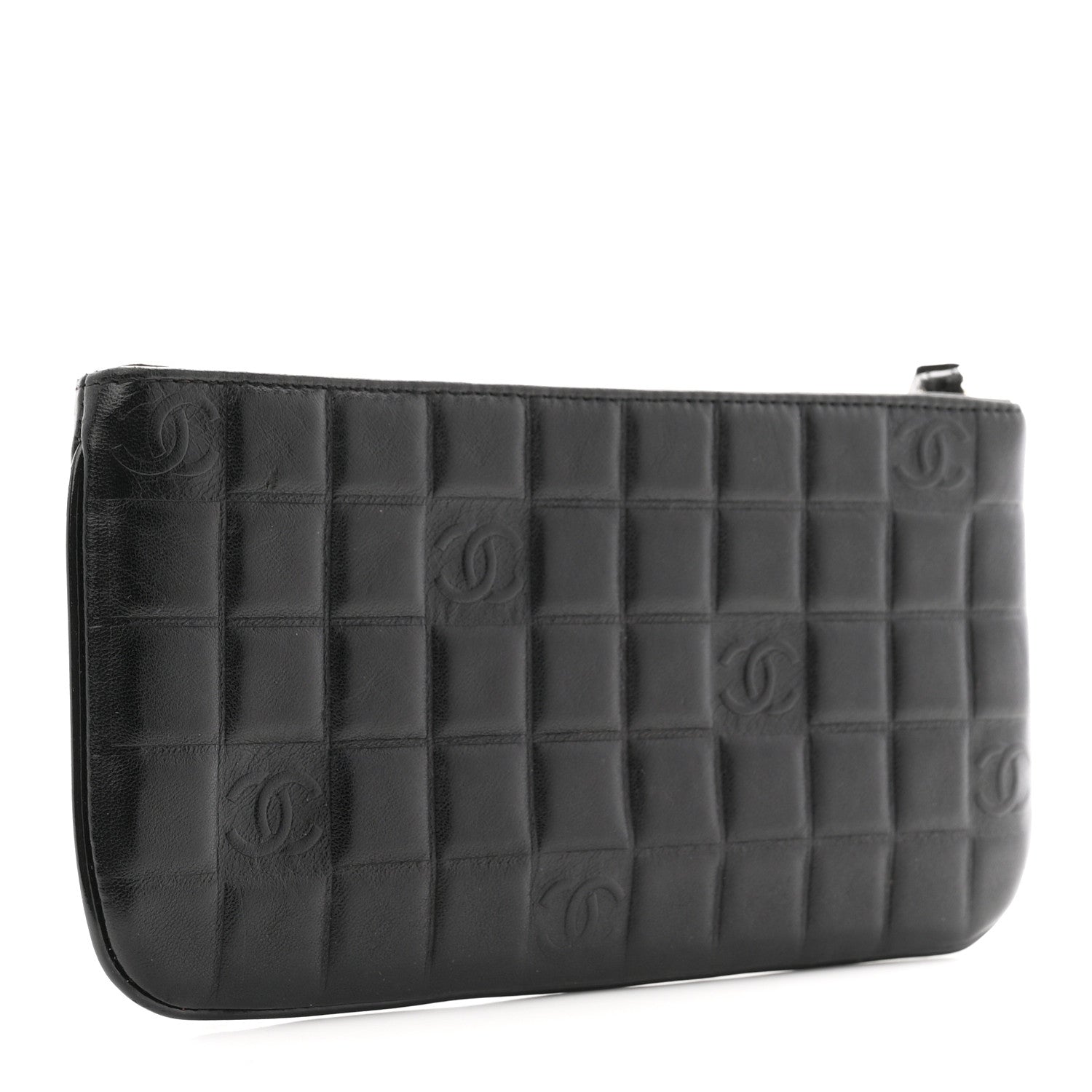 Chanel Lambskin Square Quilted CC Wristlet Black 3 of 8