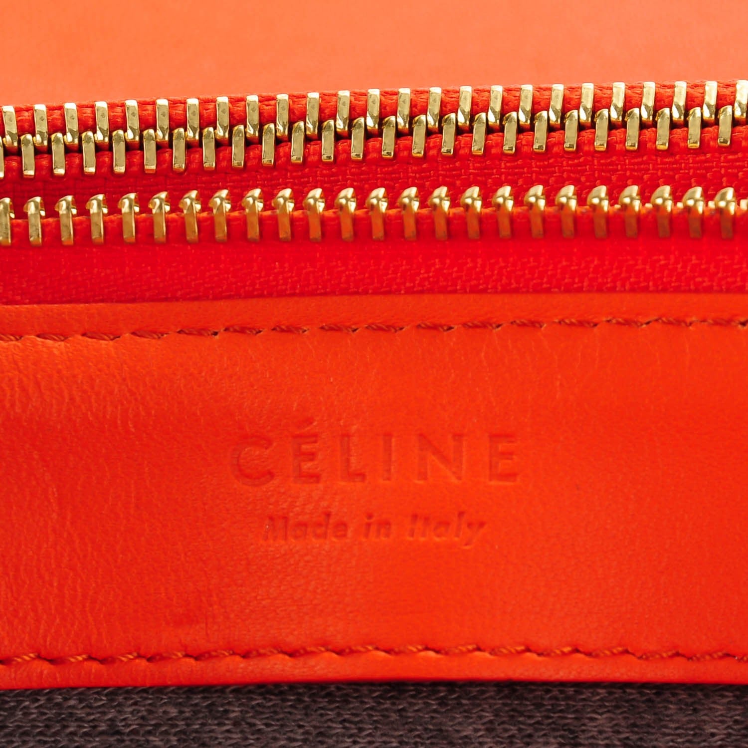 Celine Lambskin Large Trio Crossbody Bright Orange 6 of 7