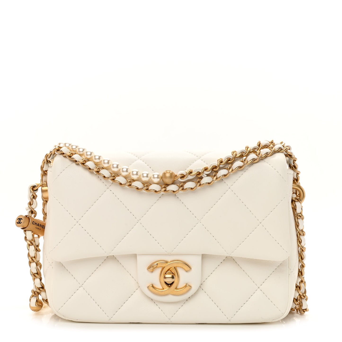 Lambskin Quilted Mini My Perfect Flap White