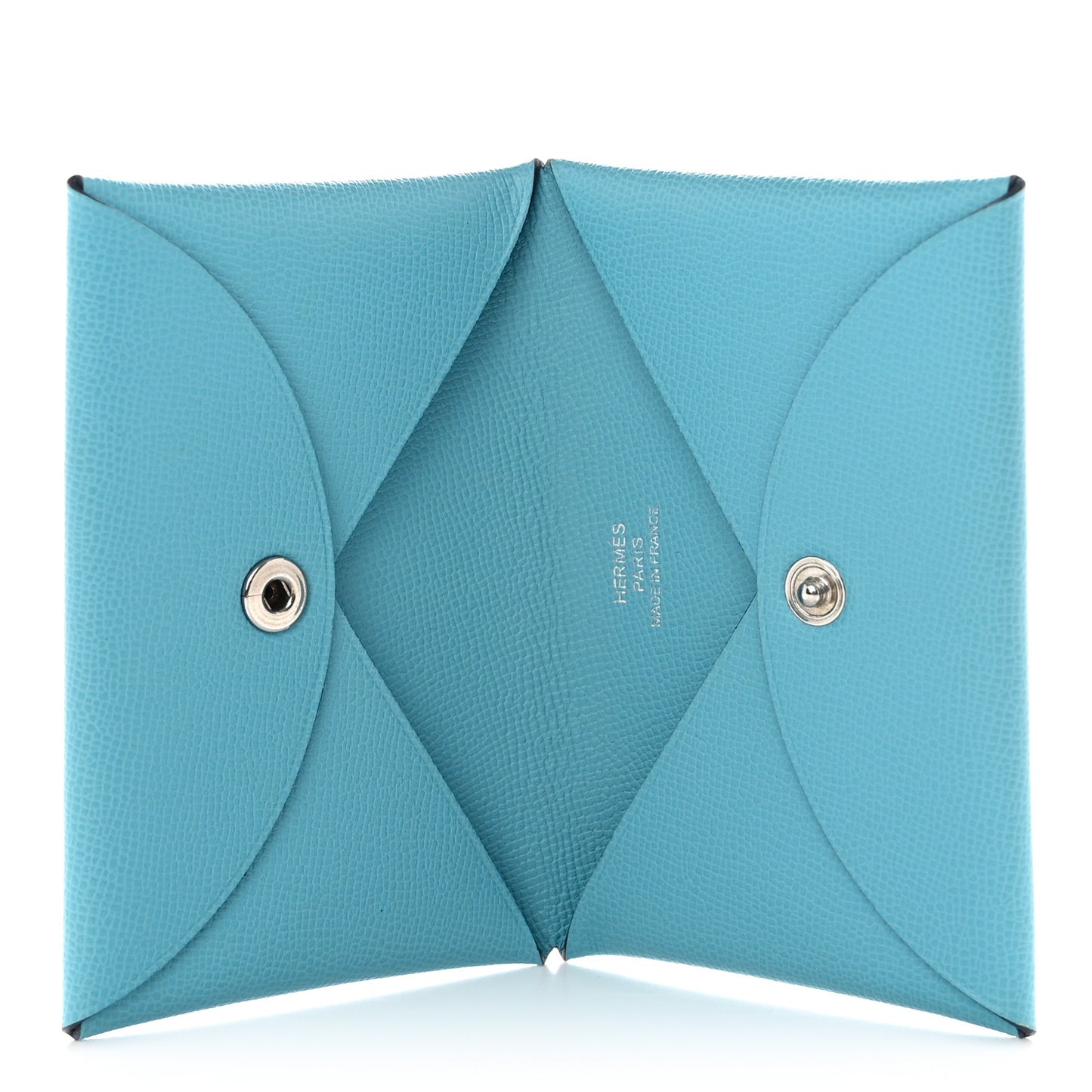 Madame Calfskin Calvi Card Case Bleu du Nord