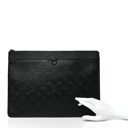 Louis Vuitton Calfskin Monogram Shadow Discovery Pochette Black 1 of 7
