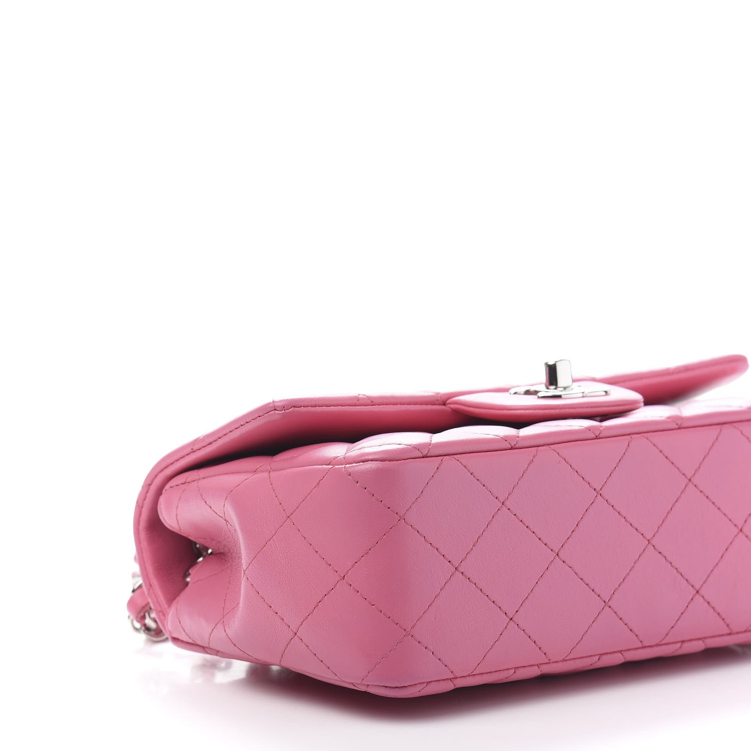 Chanel Lambskin Quilted Mini Rectangular Flap Dark Pink 9 of 12