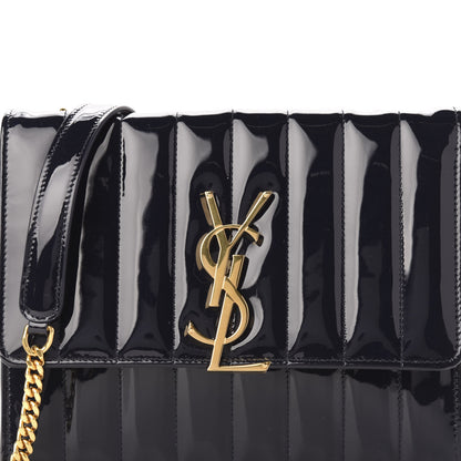 Saint Laurent Patent Matelasse Monogram Vicky Chain Bag Black 10 of 10