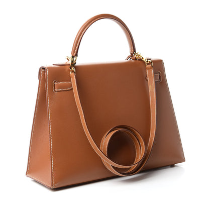 Hermes Courchevel Kelly Sellier 32 Gold 3 of 14