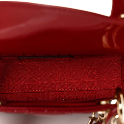 Christian Dior Patent Cannage Mini Lady Dior Red 13 of 25