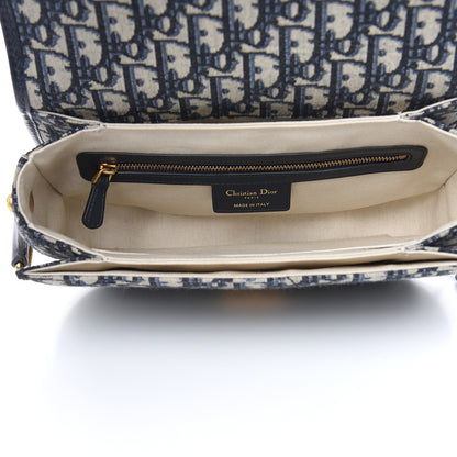 Christian Dior Oblique Flap Bag Navy Blue 5 of 12