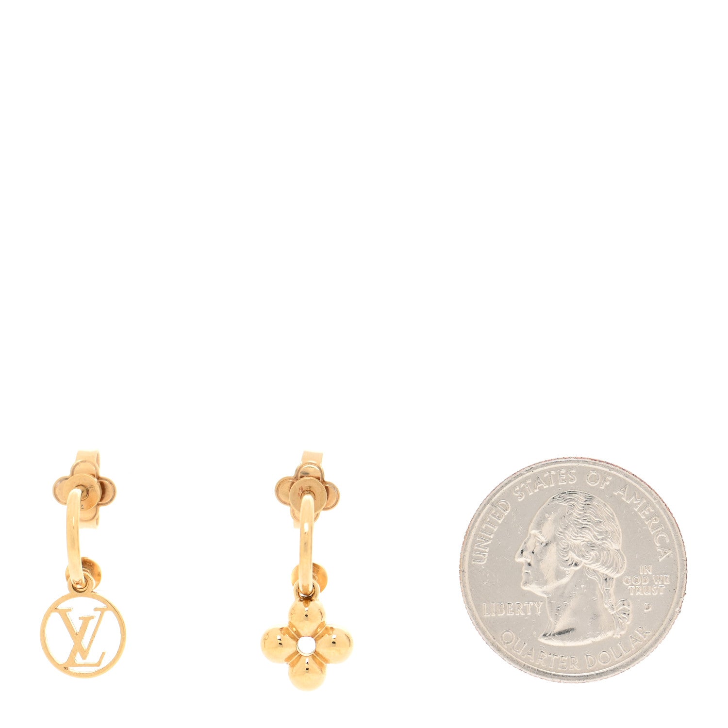 Louis Vuitton Brass Blooming Earrings Gold 2 of 4
